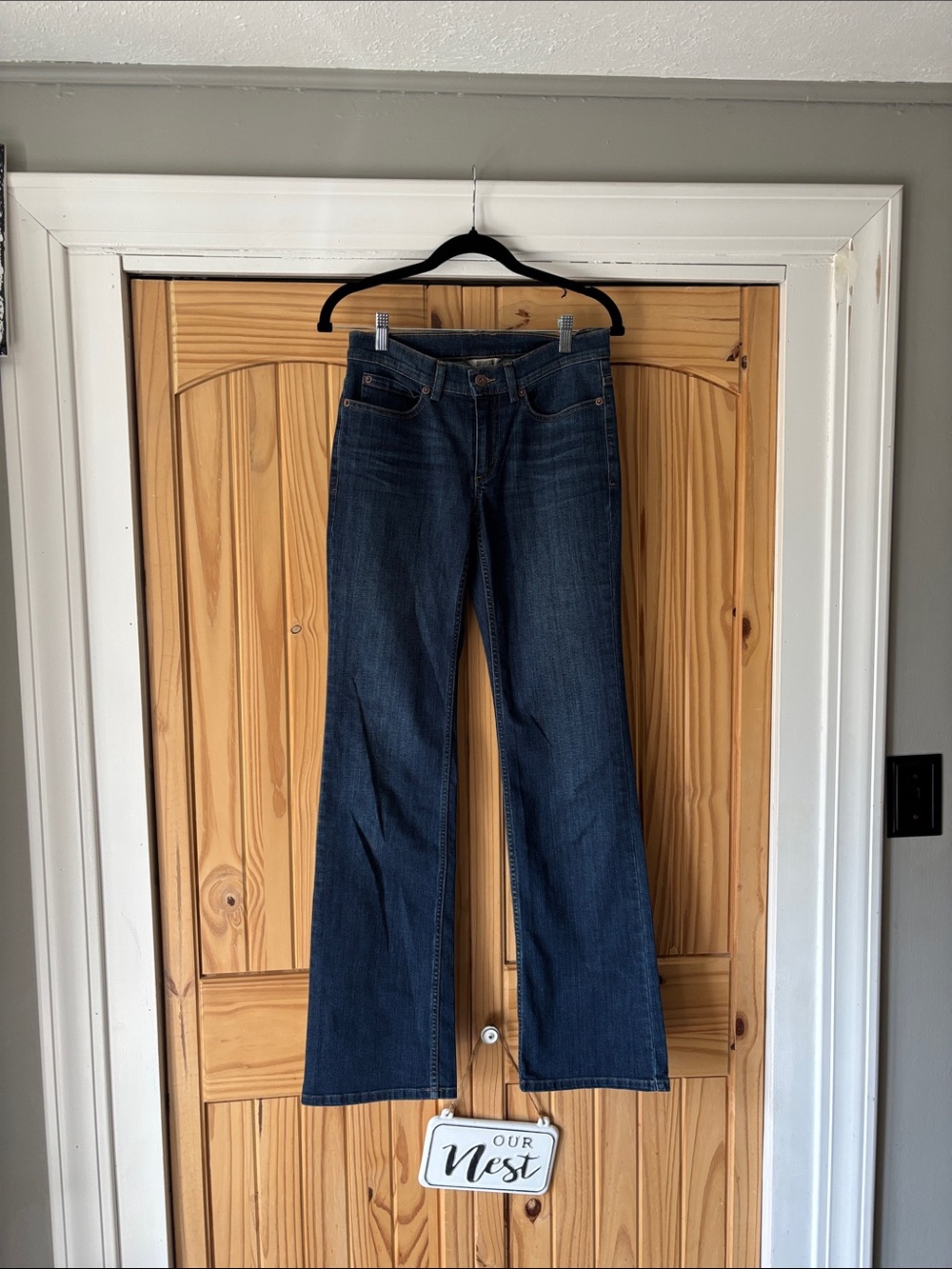 Duluth Trading Co Dark Blue Wide-Leg Jeans 2x33 used